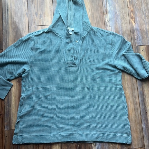 Athleta Women's Coaster Luxe Waffle Hoodie Minimalistic Blue Pullover Size M - Picture 6 of 11